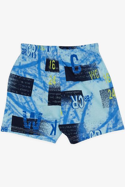 Breeze Girls & Boys Baby Boy Shorts with Lacing Accessories and Text Printed 9 Months-3 Years, Blue