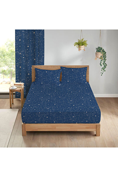 Evmila Set cearșaf dublu cu model floral colorat 160x200 cm