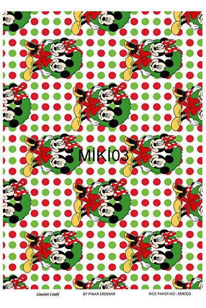 LİNEART Mickey Mouse Series Brass Decopage Paper 29X42Cm No:Mi̇ki̇03