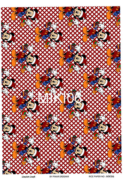 LİNEART Mickey Mouse Series Brass Decopage Paper 29X42Cm No:Mi̇ki̇06
