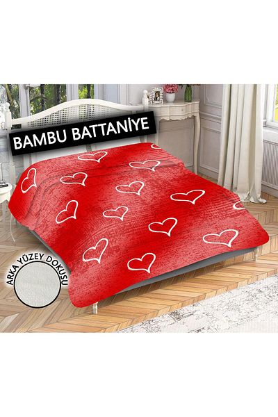 Doruklar Home Collection 100% Bamboo Fabric Decorative Modern Patterned Blanket