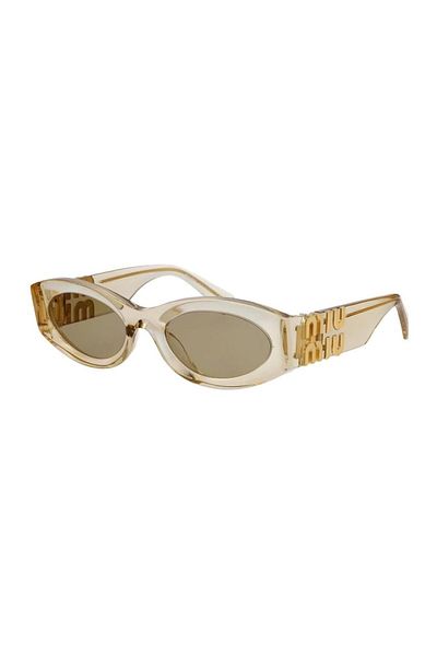 Miu Miu 11Ws 11T40F 54 Women's Oval Transparent Yellow Bone Sunglasses