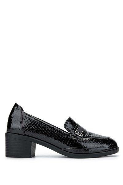 Tamer Tanca Women's Genuine Leather Black Loafer Shoes