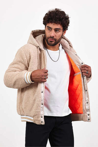 İLKCET MODA Hooded Plush Unisex College Coat