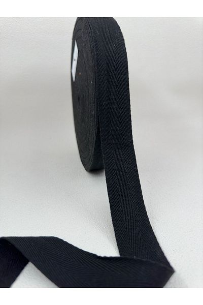 paşateks since 1995 şekil 3 cm Herringbone Strip-5 Meters-Black-Cotton
