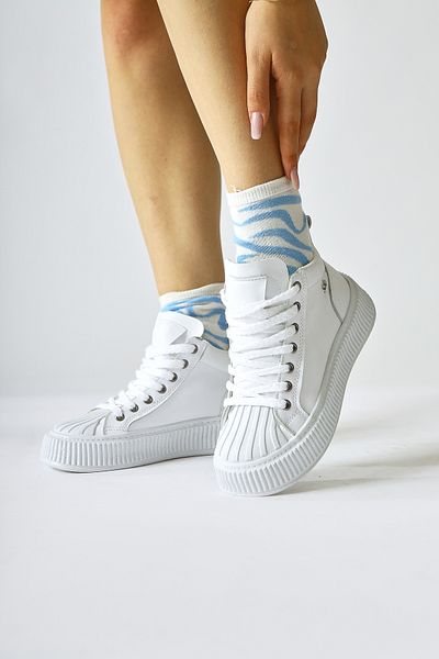 Limoya Daniele White Lace-Up Sports Women's Boots, Women's Bootie