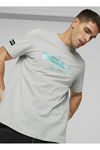 Puma Gri Erkek Bisiklet Yaka T-Shirt 62641504 F1 ESS Graphic Tee