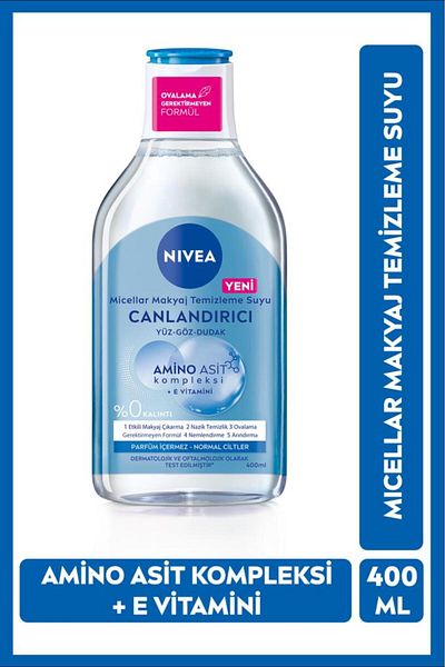 NIVEA 400ml Revitalizing Micellar Makeup Cleansing Water - Amino Acid, Vitamin E, Moisturizing, Normal Skin