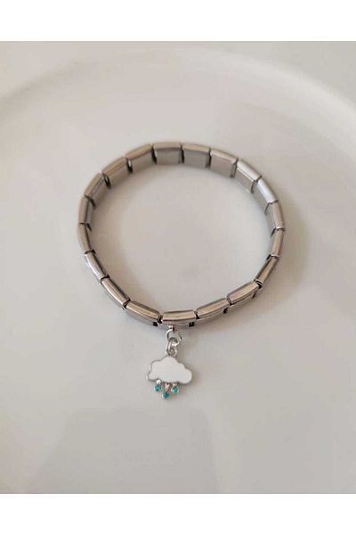 HKN AVM ACCESSORİES Stainless Steel Single Charm Italian Bracelet