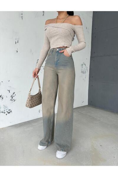 Zeo Basic PANTALONI BAGGY DE DENIM DE BAZĂ ZEO CU CURSURI ÎN CRUCE PE LATERAL...