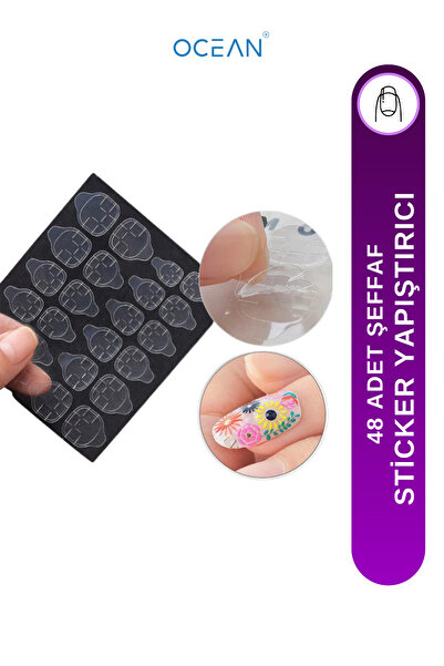 Ocean Şeffaf Tırnak Yapıştırıcısı Sticker 48 Adet