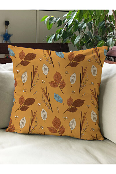 Evmila Husă de pernă din catifea 43x43 cu tema de toamnă