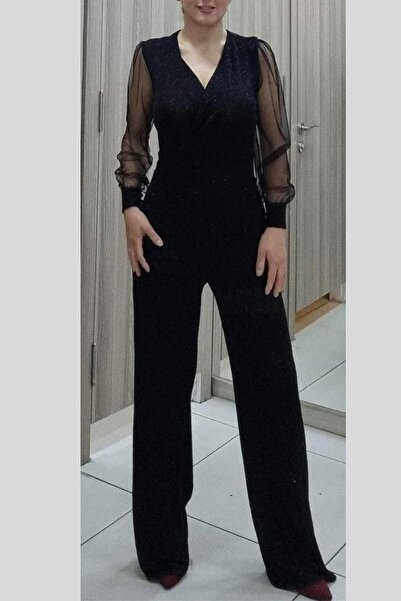 Maya Butik Kruvaze Işıltılı Tulum - 36918