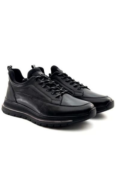 MARCOMEN 20323 Men's Genuine Leather Stretch Lace Casual Shoes