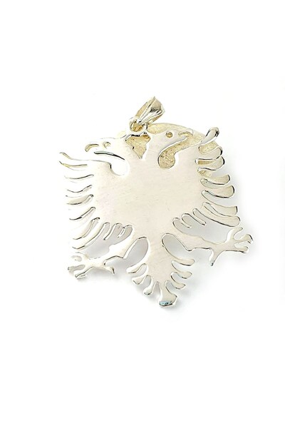 OSESHOP arnavut bayrağı gümüş kolye ucu