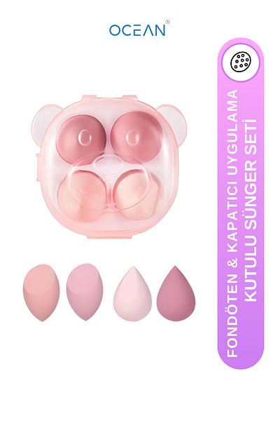 Ocean Set of 4 Makeup Sponge - Foundation, Concealer and Powder Application
