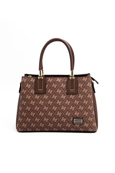 Silver Polo Geantă de mână maro SP1000 pentru femei