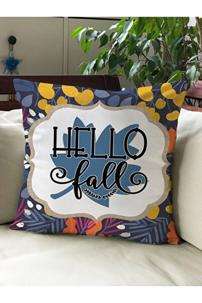 Evmila Husă de pernă din catifea 43x43 cu tema de toamnă