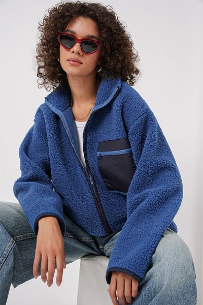 Bigdart 55446 Übergroße Plüschjacke mit Reißverschluss – Saks