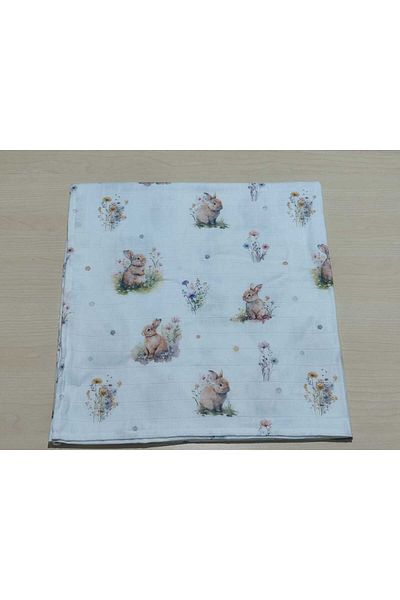 Alpıno Newborn Blanket - 100% Cotton Muslin Covered Baby Blanket 85X85 cm (Digital Print)