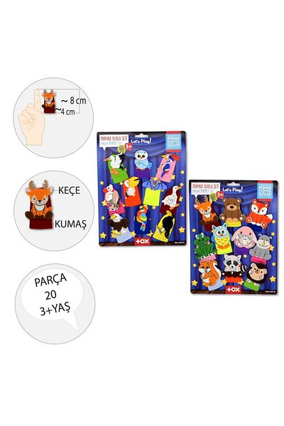 aylintac 2 Set - 20 Pieces Forest and Flying Animals Finger Puppet T218 T222