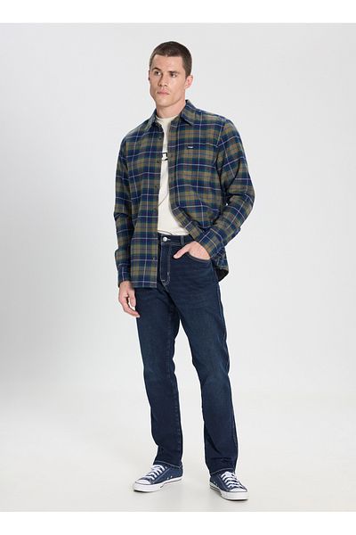 WRANGLER Χαλαρωμένο ανδρικό πουκάμισο Χακί W 5646722359   Χακί πουκάμισο