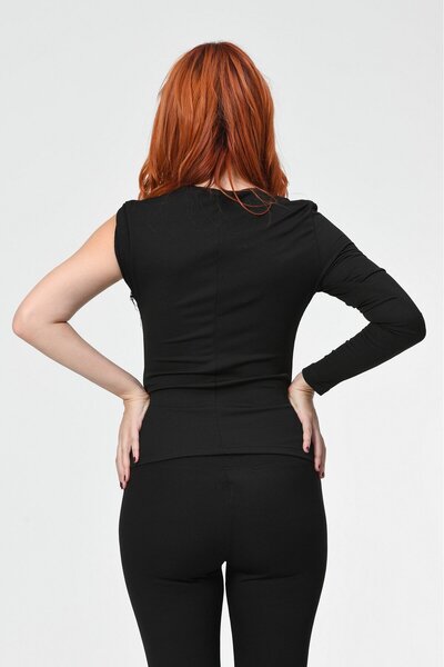 Lefon Single Sleeve Twist Detailed Blouse