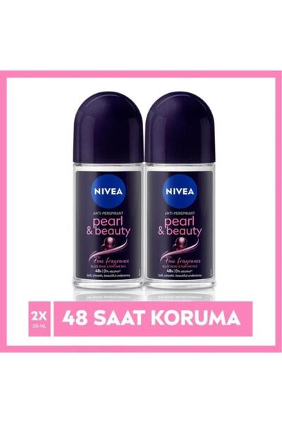NIVEA Kadın Roll On Deodorant Pearl&beauty Fine Fragrance,48 Saat Anti-perspirant Koruma 50ml X2 Ad
