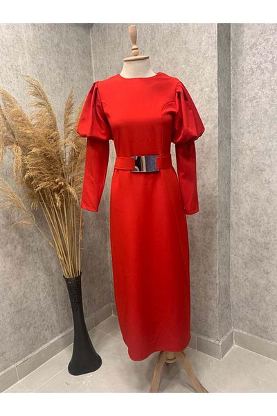 Rumella 23y9431 Rumella Dress Sleeve with Flounce Belt - Rumella - 23y9431 - Red