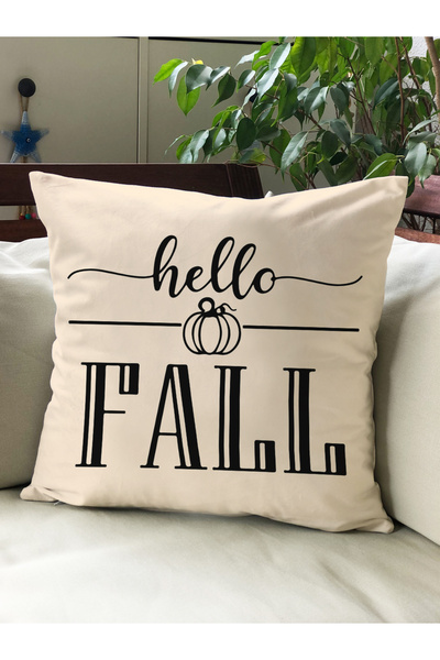 Evmila Βελούδινο κάλυμμα μαξιλαριού 43x43 με θέμα το φθινόπωρο