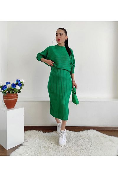 Altı Üstü Butik Φόρεμα με διπλό πλεκτό μανίκι νυχτερίδας