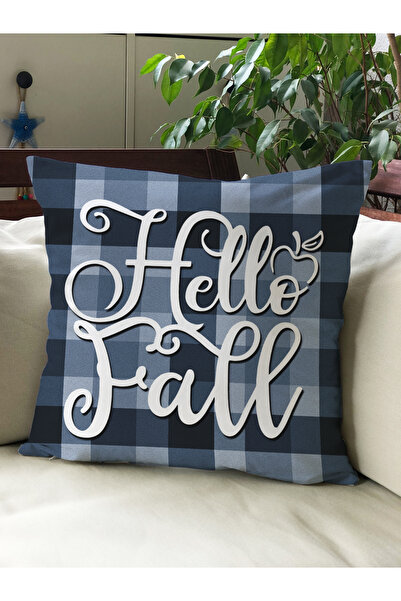 Evmila Husă de pernă din catifea 43x43 cu tema de toamnă