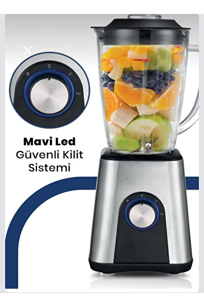 Home 1000 Watt 1.8 Litre Paslanmaz Çelik Buz Kırma Özellikli Cam Sürahi Blender