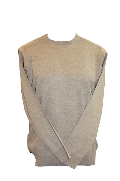 Diandor Beige Men's Knitwear Sweater - O-Neck Wool