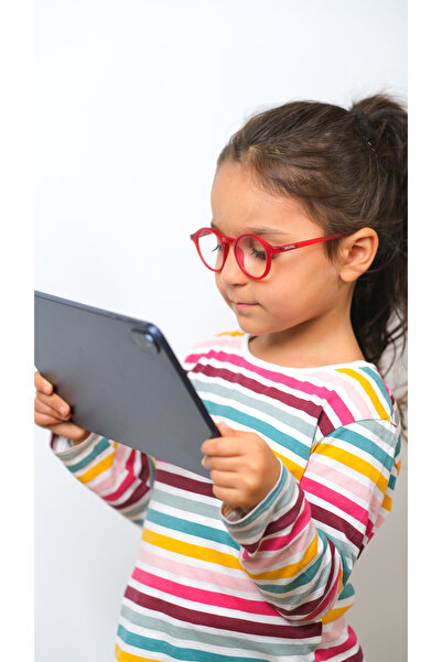 SOLEDA نظارات شاشة للأطفال بعمر 6-12 سنة باللون الأحمر