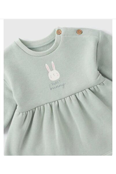 SeaBubbles Tavşanlı Kışlık Kız Bebek Elbise