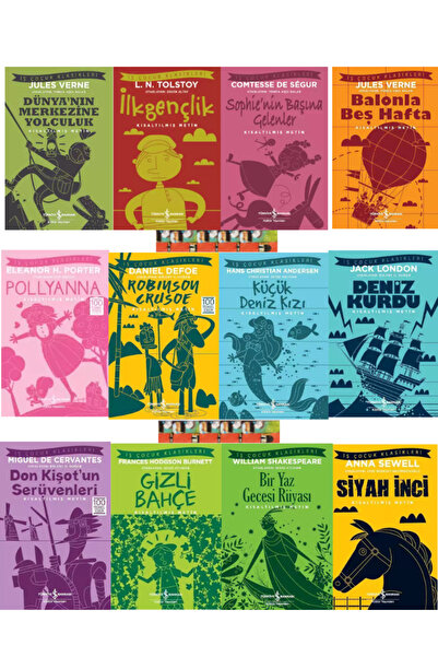 TÜRKİYE İŞ BANKASI KÜLTÜR YAYINLARI İş Çocuk Klasikleri Siyah İnci,Don Kişot,...