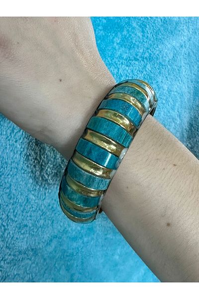 Gönülden Tasarım Sedef Coating Authentic Women's Indian Bracelet Diameter 7 cm
