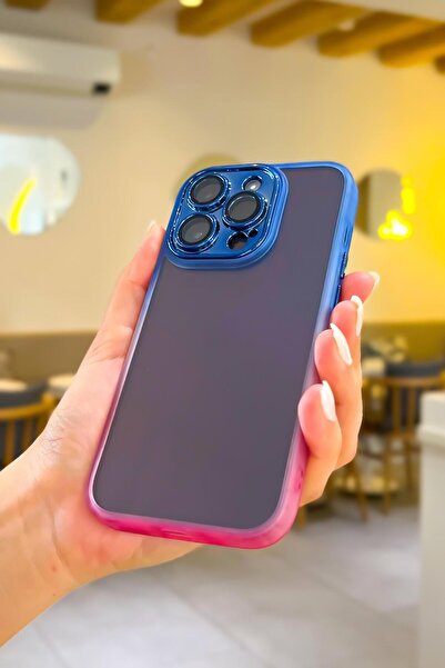 mooodcase İphone 13 Pro Uyumlu Kamera Lens Korumalı Gradient Silikon Kenar Şeffaf Telefon Kılıfı Mchzr