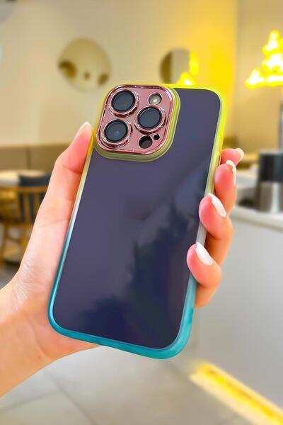 mooodcase İphone 12 Pro Max Uyumlu Kamera Lens Korumalı Gradient Silikon Kena...