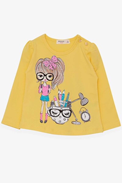 Breeze Girl's Long Sleeve T-Shirt Painter Girl Printed 1-4 Years, Yellow