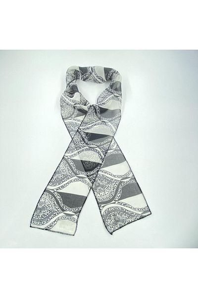 Tedz Collection PAREDORA Ethnic Printed Black Cream Hippie Scarf