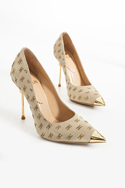 FOLLİNİ Kadın Hakiki Deri Stiletto Krem