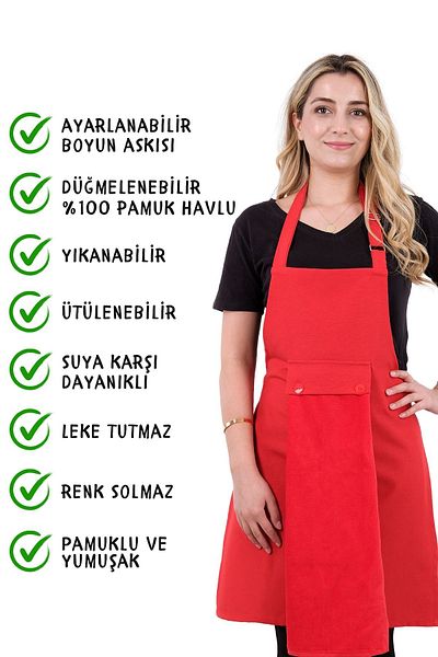 sevilya Kitchen apron set with towel and star adjustable hanger (Apron with towel)