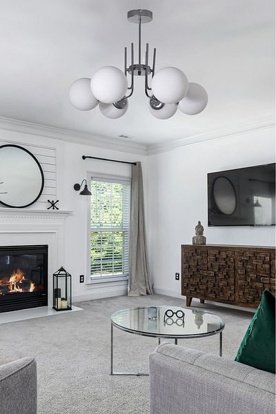Modavize Vien Modern Design Living Room Dining Room Kitchen Gray Color White Glass Pendant Lamp 6-Piece Chandelier
