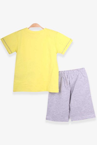 Breeze 1-4 Years Boy's Shorts Set - Sailor Cat Printed, Yellow