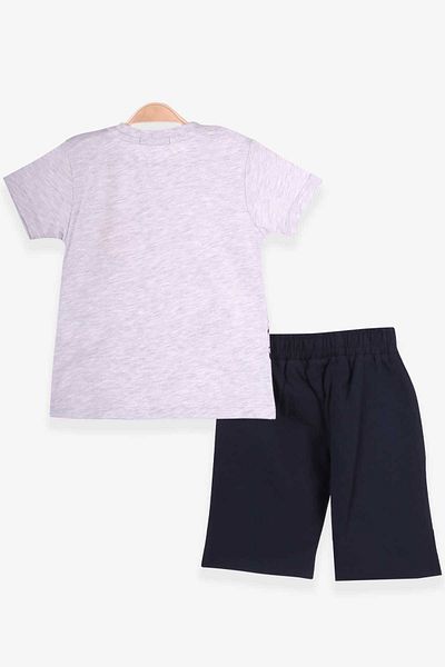 Breeze Boy's Shorts Suit Elephant Printed 1.5-5 Years, Light Gray Melange