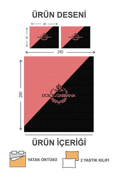 Doruklar Home Collection Modern Patterned Premium Quality Quilted Cotton Filled Velvet Bedspread Set