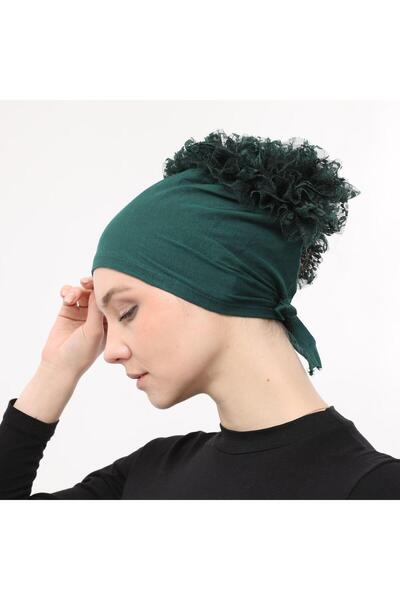 Sensu Μπροστινό ραμμένο δέσιμο πίσω πόμολο Δαντέλα βολάν Hijab Εσωτερικό καπό