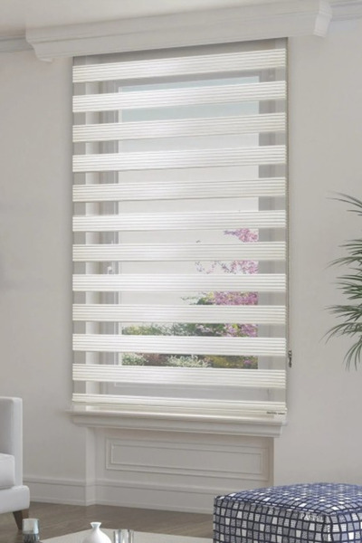 Özel Jaluzi Krem Geniş Piliseli Zebra Perde